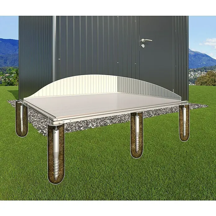 Biohort Fundament SmartBase - Passend für: Biohort Gerätehaus Europa Gr. 1, Biohort Geräteschrank 150 - Anwendungsbeispiel