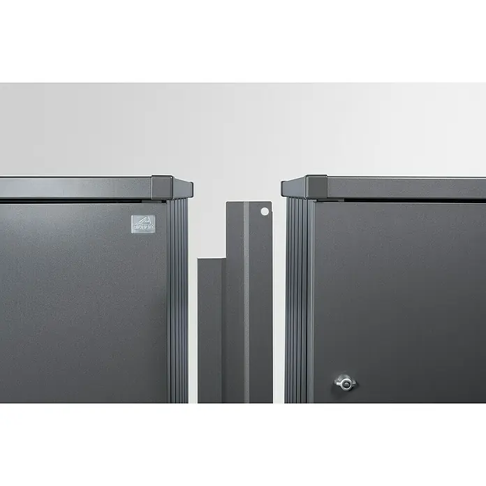 Biohort Verbindungselement - Passend für: 2 Biohort Mülltonnenboxen Alex, Dunkelgrau Metallic - Detailaufnahme