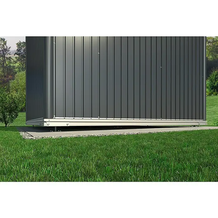 Biohort Fundament SmartBase - 78 x 88 cm, Silber, Passend für: Biohort Geräteschrank 90, Biohort Gerätehaus 90 - Detailaufnahme