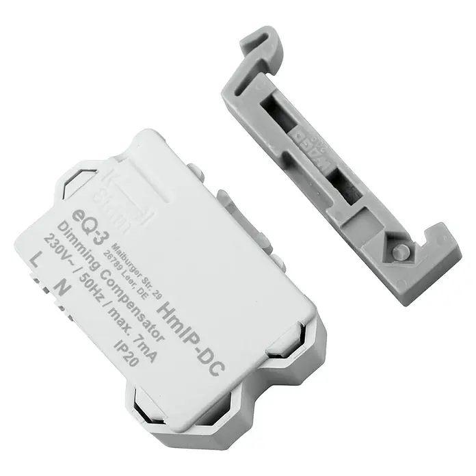 Homematic IP Kompensator HmIP-DC für Dimmer - 16 x 39 x 28 mm - Diagonale Ansicht