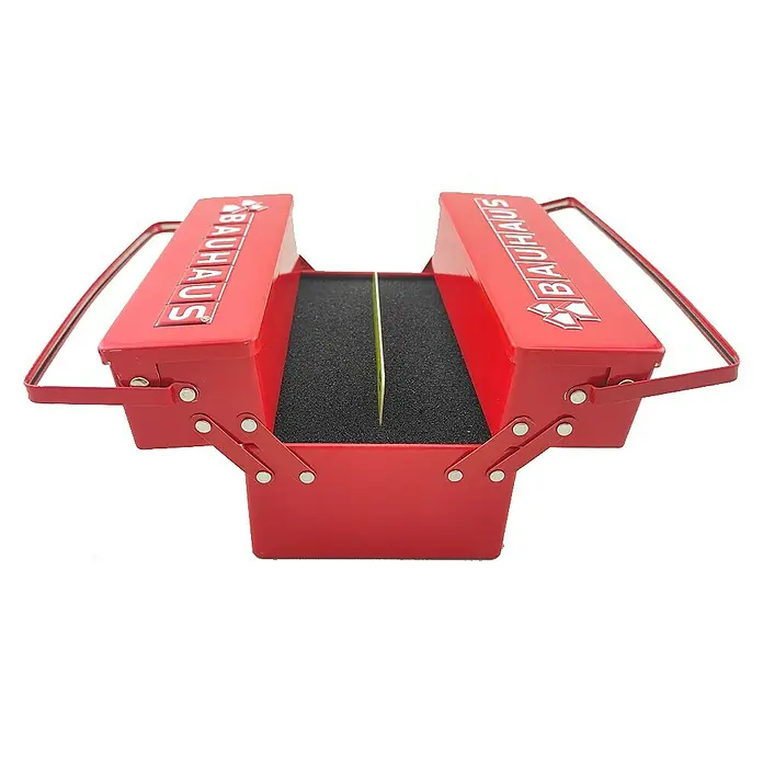 BAUHAUS Werkzeugkasten - L x B x H: 120 x 78 x 78 mm, Anzahl Fächer: 3 - Vorderansicht