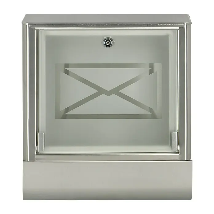 Portaferm Briefkasten Atlanta - 138 x 355 x 402 mm, Edelstahl - Vorderansicht