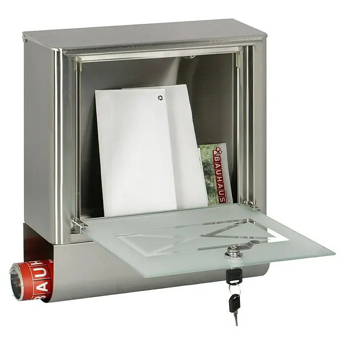 Portaferm Briefkasten Atlanta - 138 x 355 x 402 mm, Edelstahl - Anwendungsbeispiel