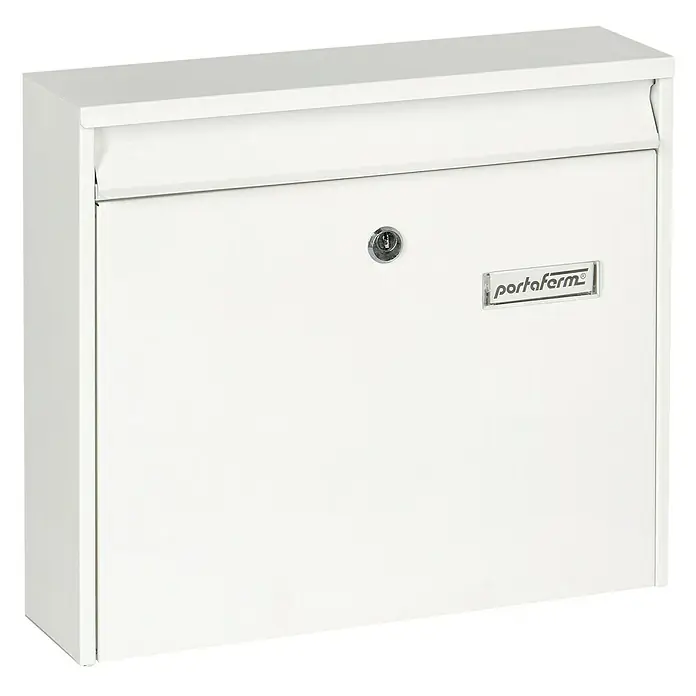 Portaferm Briefkasten PF 44 - 100 x 362 x 322 mm, Weiß - Diagonale Ansicht