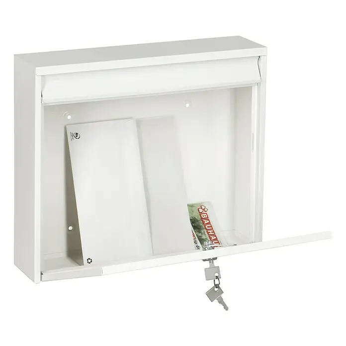 Portaferm Briefkasten PF 44 - 100 x 362 x 322 mm, Weiß - Anwendungsbeispiel