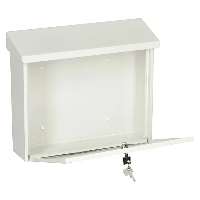 Portaferm Briefkasten PF 55 - 100 x 377 x 320 mm, Weiß - Diagonale Ansicht