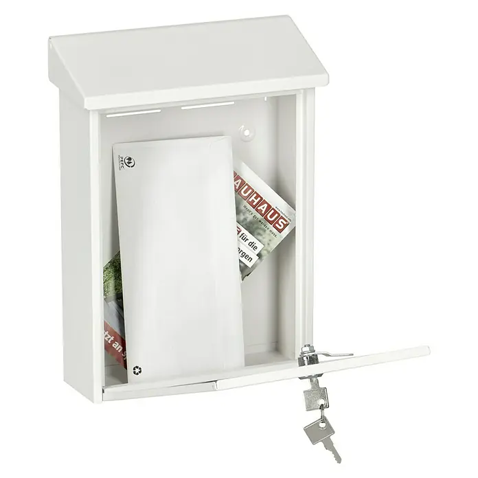 Portaferm Briefkasten PF 22 - 75 x 225 x 305 mm, Weiß - Anwendungsbeispiel