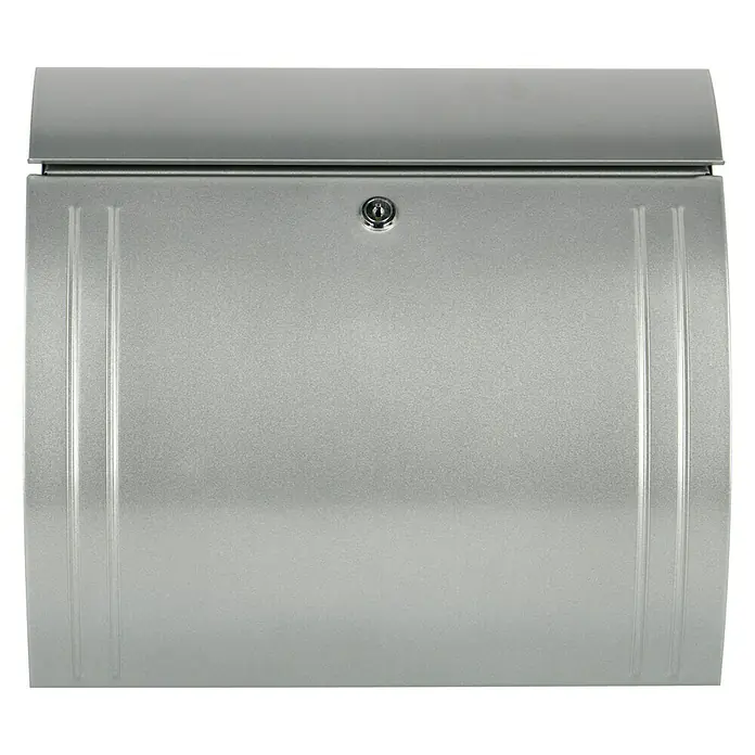 Burg-Wächter Briefkasten Modena 857 - Stahl, 360 x 127 x 335 mm, Silber, Format Einwurf: DIN C4, 325 x 33 mm - Vorderansicht