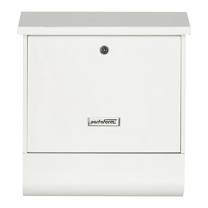 Portaferm Briefkasten-Set PF 77 - 115 x 380 x 425 mm, Weiß - Vorderansicht