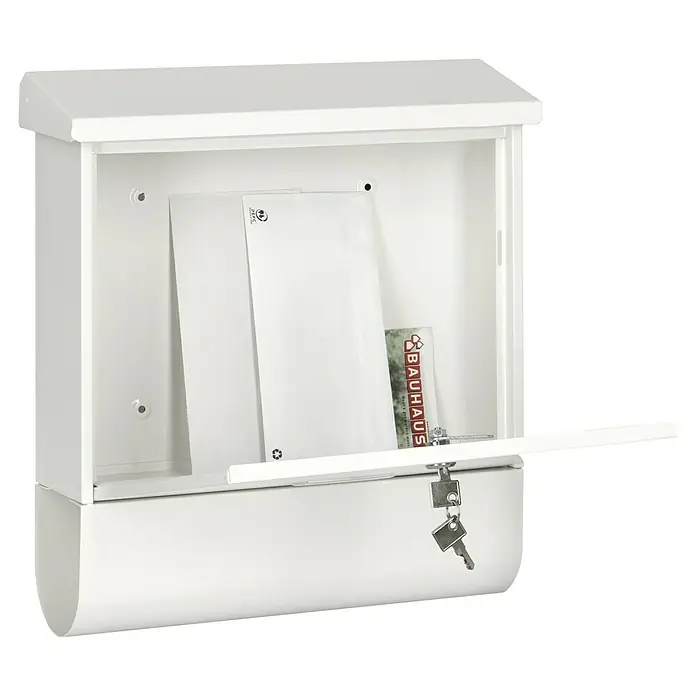 Portaferm Briefkasten-Set PF 77 - 115 x 380 x 425 mm, Weiß - Anwendungsbeispiel