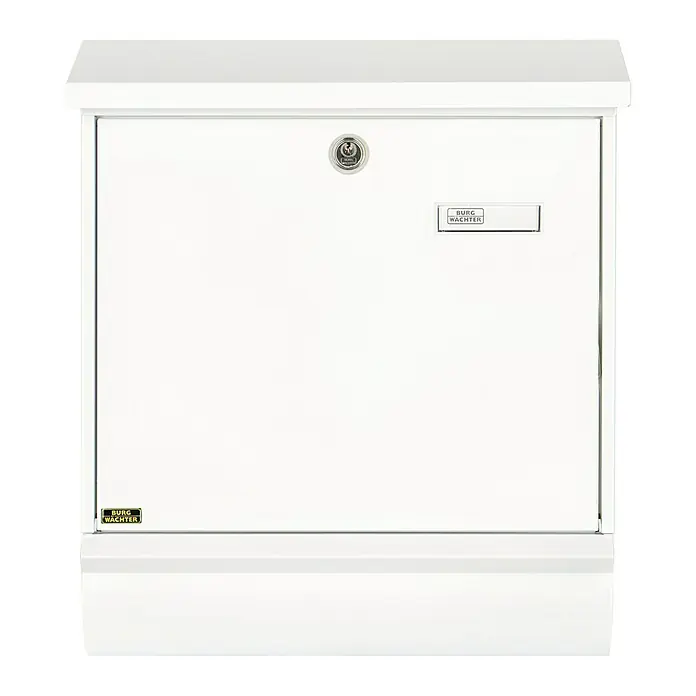 Burg-Wächter Briefkasten-Set Comfort 91300 - Stahl, 380 x 148 x 440 mm, Weiß, Format Einwurf: DIN C4, 332 x 32 mm - Vorderansicht