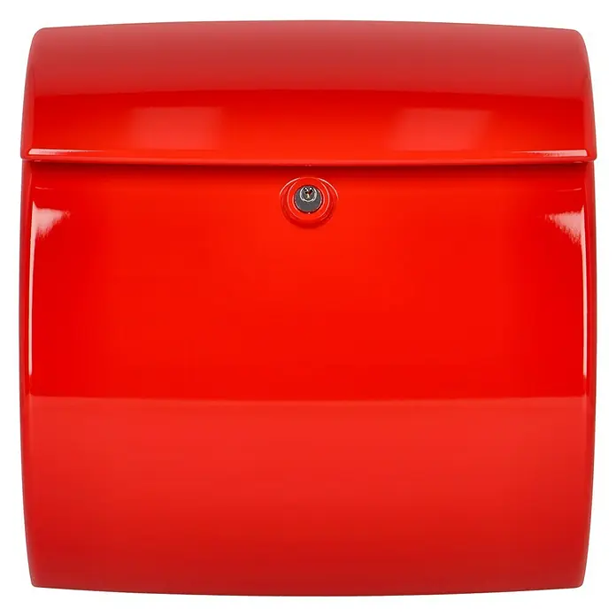 Burg-Wächter Briefkasten Piano 886 - 380 x 178 x 400 mm, Rot, Mit Zeitungsfach, Kunststoff - Vorderansicht