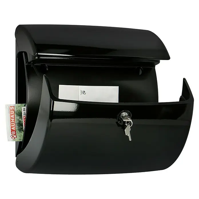 Burg-Wächter Briefkasten Piano 886 - 380 x 178 x 400 mm, Schwarz, Mit Zeitungsfach, Kunststoff - Anwendungsbeispiel