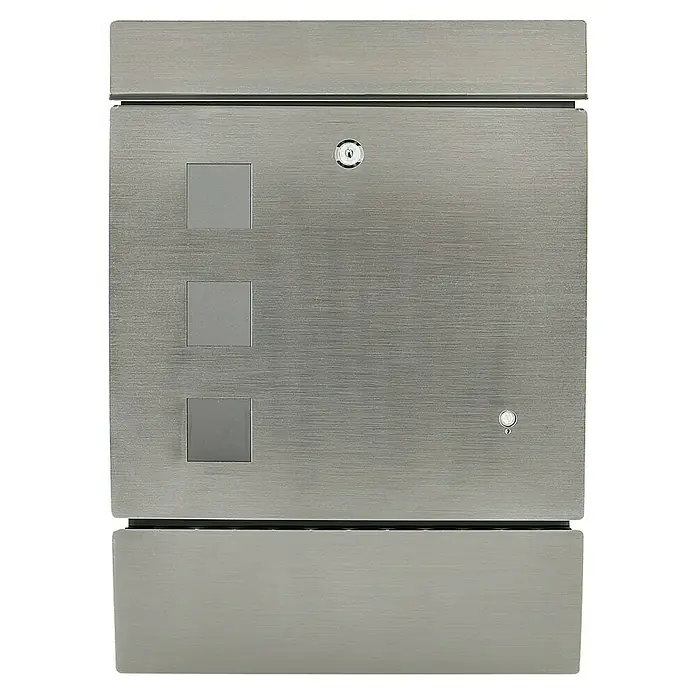 Portaferm LED-Briefkasten - 125 x 370 x 556 mm, Edelstahl, Schrauben - Vorderansicht