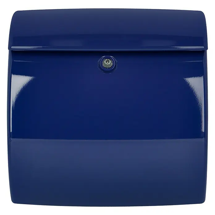 Burg-Wächter Briefkasten Piano 886 - 380 x 178 x 400 mm, Marineblau, Mit Zeitungsfach, Kunststoff - Vorderansicht