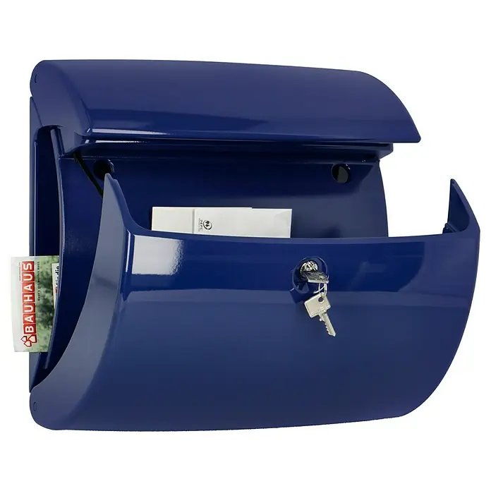 Burg-Wächter Briefkasten Piano 886 - 380 x 178 x 400 mm, Marineblau, Mit Zeitungsfach, Kunststoff - Anwendungsbeispiel