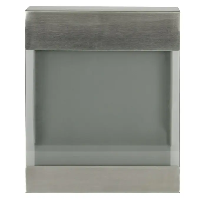 Briefkasten Cube - Edelstahl, 11 x 38 x 46,5 cm, Weiß, Edelstahl, DIN C4, 330 x 35 mm - Vorderansicht