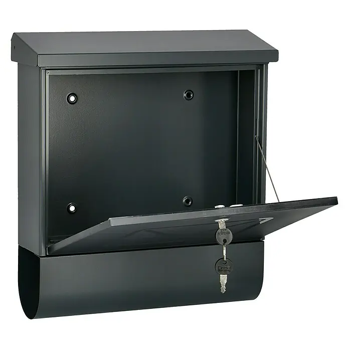 Burg-Wächter Brievenbusset Lucenta - l x b x h: 115 x 380 x 425 mm, Staal, Met krantenvak - Diagonaal zicht