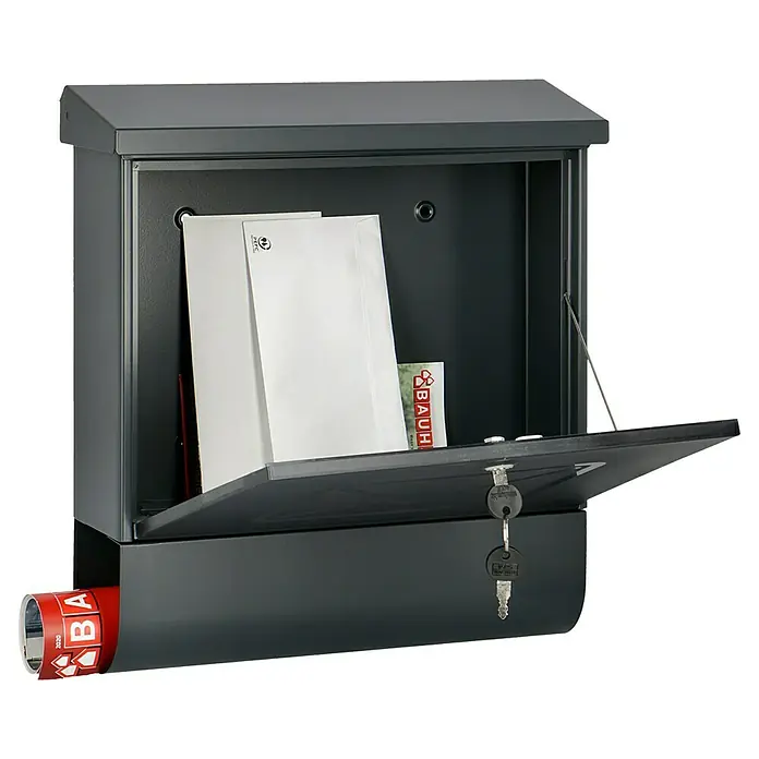 Burg-Wächter Briefkasten-Set Lucenta - L x B x H: 115 x 380 x 425 mm, Stahl, Mit Zeitungsfach - Anwendungsbeispiel