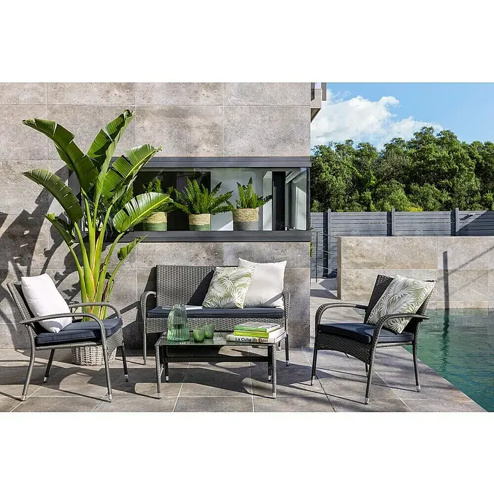 Sunfun Neila Conjunto de muebles - 4 piezas, Antracita - Foto ambiente