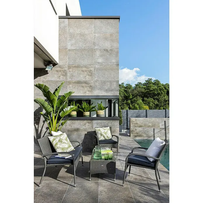Sunfun Neila Conjunto de muebles - 4 piezas, Antracita - Foto ambiente