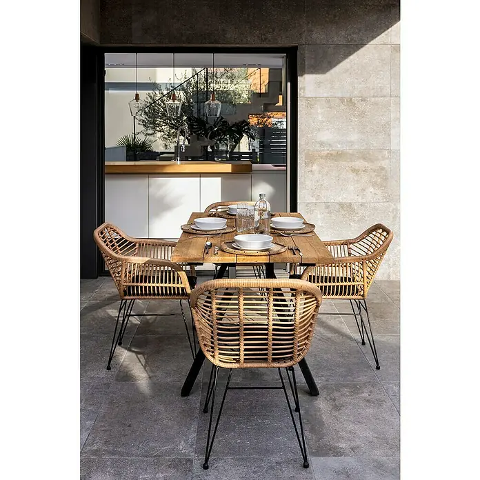 Conjunto de muebles Cyprus - 5 piezas, Marrón natural/Antracita - Foto ambiente