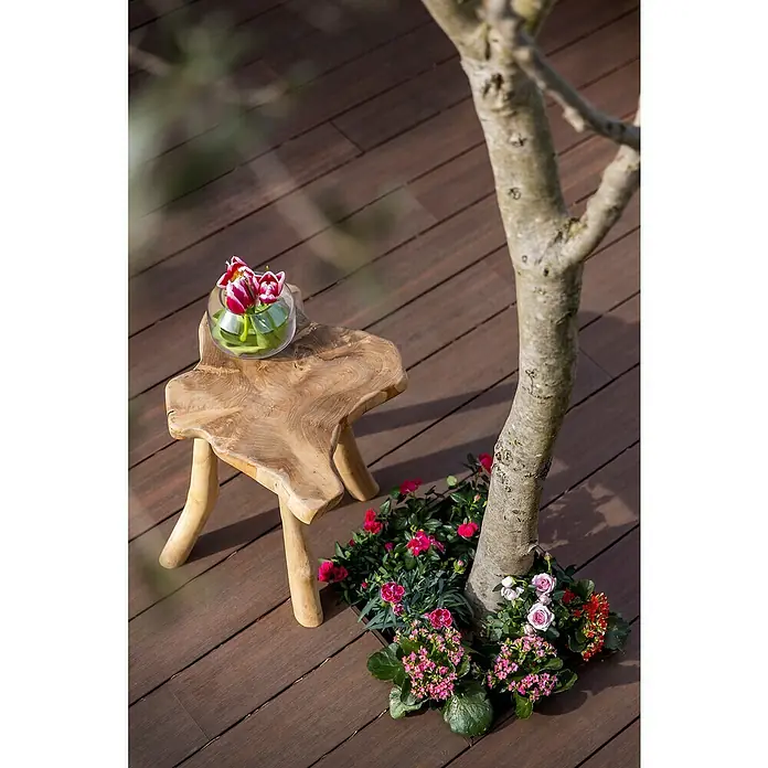 Mesa auxiliar de jardín Sibila - Natural - Foto ambiente