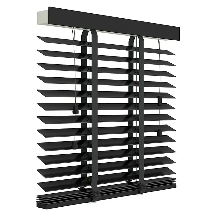 Expo Ambiente Jaloezie Hout 50 mm - Kleur: Zwart, 120 x 180 cm - Diagonaal zicht