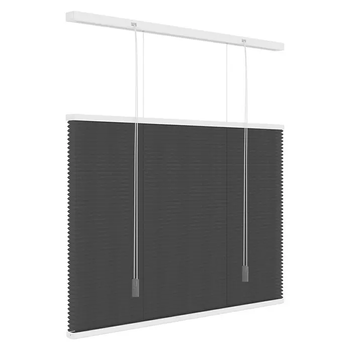 Expo Ambiente Plisségordijn Dupli - b x h: 60 x 180 cm, Antraciet - Diagonaal zicht