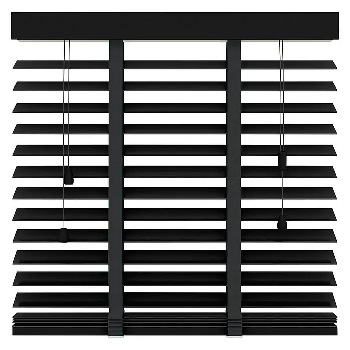 Expo Ambiente Jaloezie Hout 50 mm - Kleur: Zwart, 140 x 220 cm - Vooraanzicht