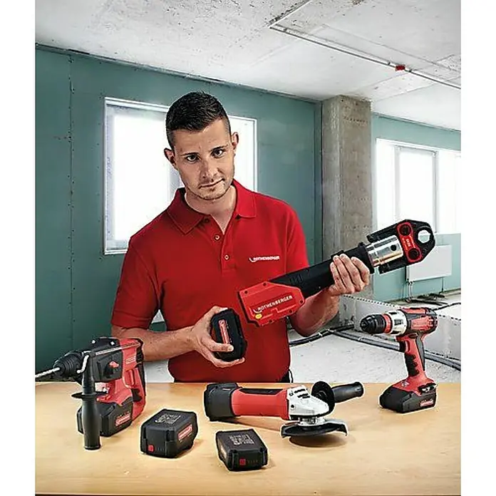 Rothenberger Industrial Batería Romax RO BP - 18 V, 2 Ah, Iones de litio - Producto en uso