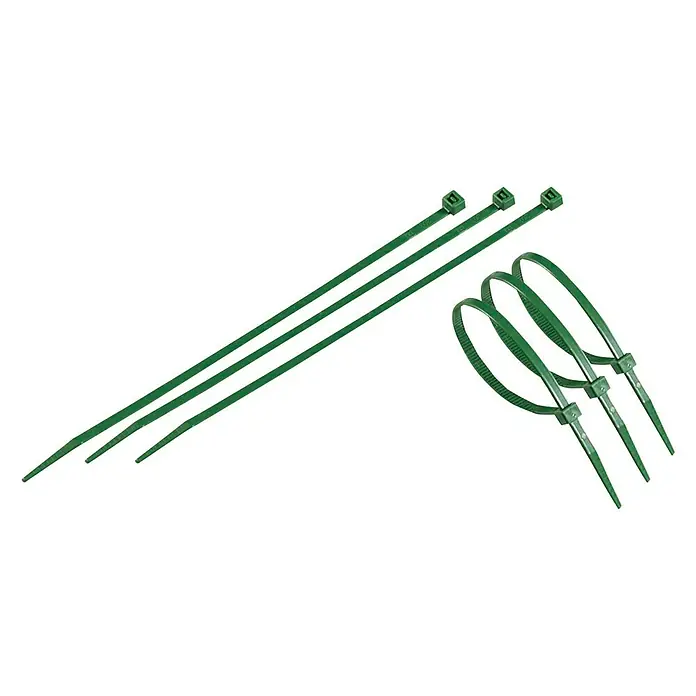 Set de bridas para cables - Largo: 29 cm, 50 uds., Verde - Vista angular