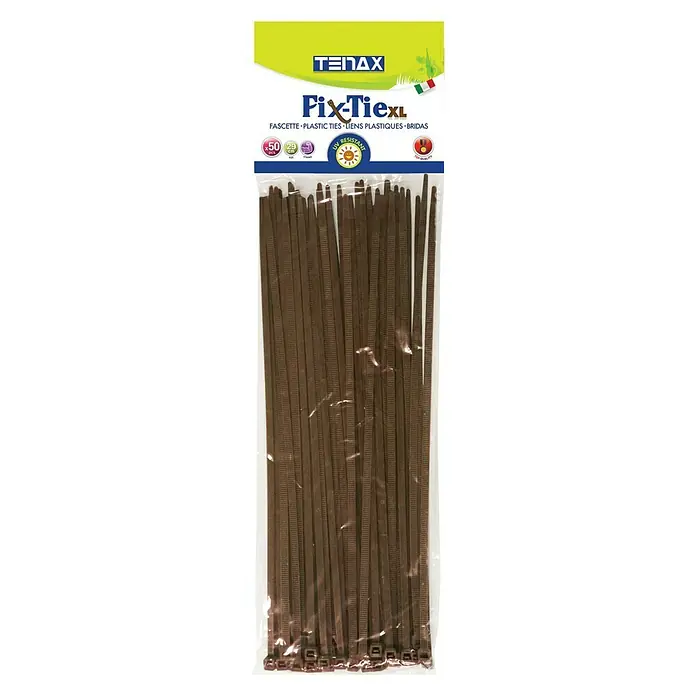 Set de bridas para cables - Largo: 29 cm, 50 uds., Marrón - Vista frontal