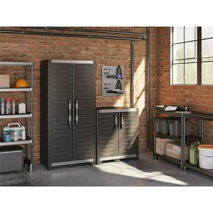 Keter Armario de PVC alto - L x An x Al: 54 x 89 x 188 cm, Capacidad de carga: 45 kg/balda - Foto ambiente