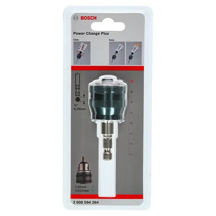 Bosch Professional Adaptador SDS-Plus Power Change - Hexágono ¼'' - Vista frontal