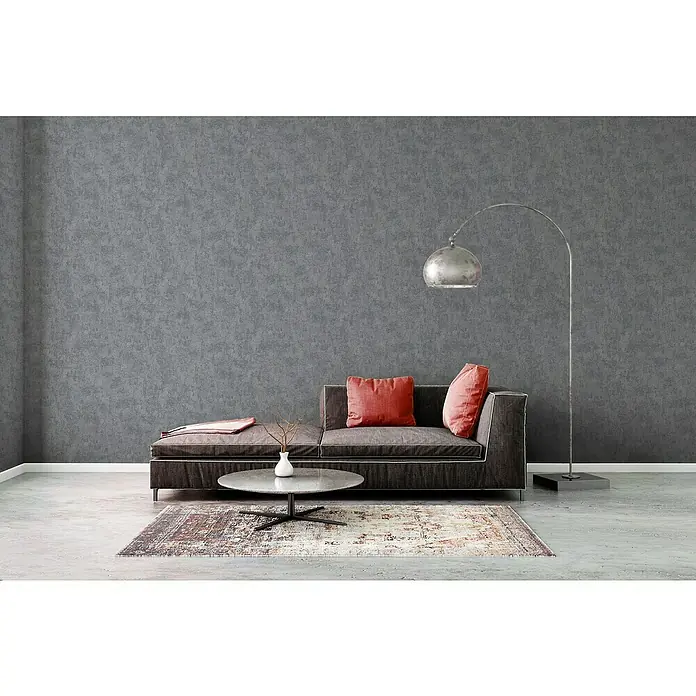 AS Creation Blooming Vliestapete Betonoptik - Grau, Uni, 10,05 x 0,53 m - Stimmungsaufnahme