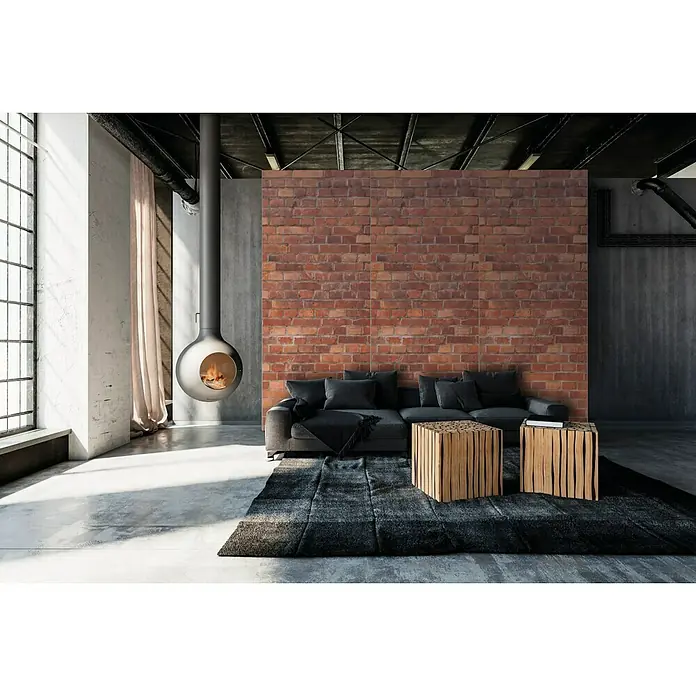 SanDesign Alu-Verbundplatte - 100 x 250 cm, Classic Brick Wall - Stimmungsaufnahme