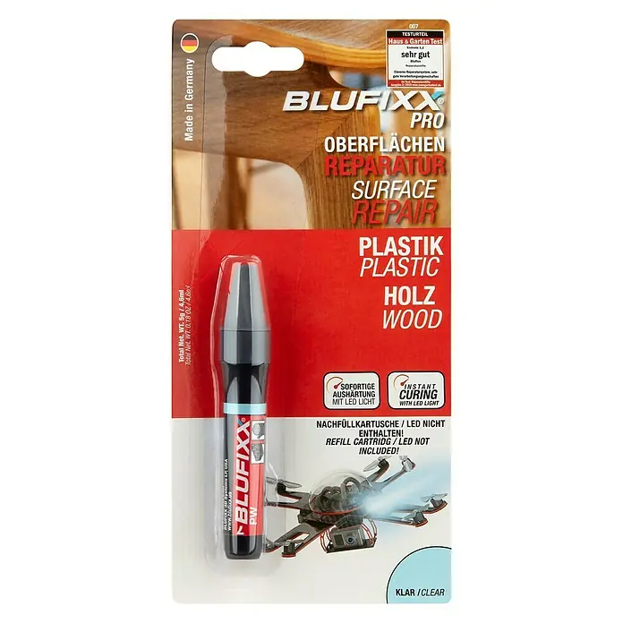 Blufixx Ersatzkartusche PW - Klar, 5 g, Holz/Kunststoff - Vorderansicht