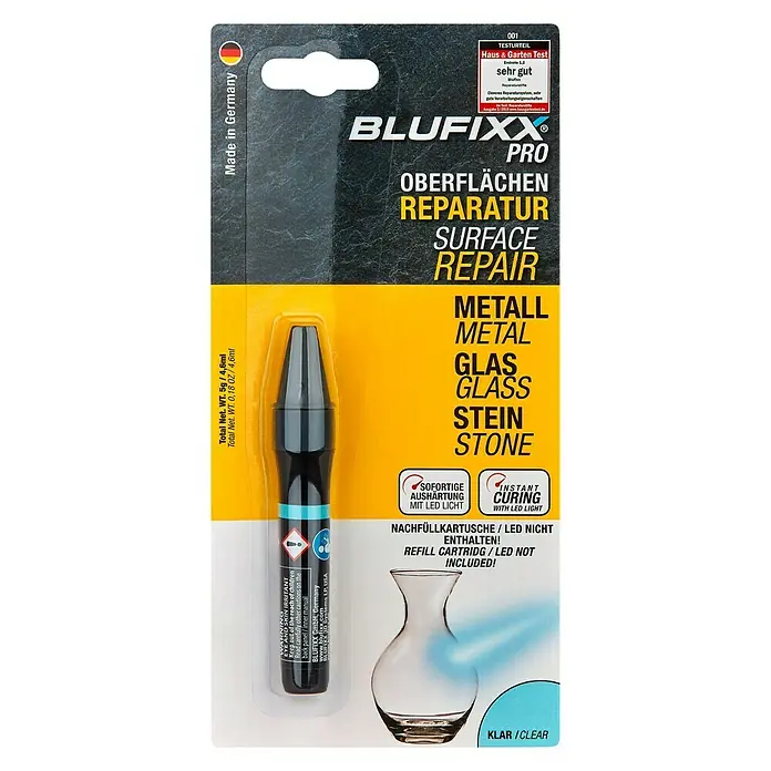 Blufixx Ersatzkartusche MGS - Klar, 5 g, Metall/Glas/Stein - Vorderansicht