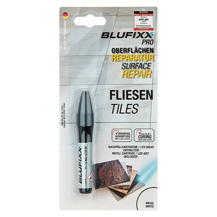 Blufixx Ersatzkartusche MGS - Weiß, 5 g, Metall/Glas/Stein - Vorderansicht