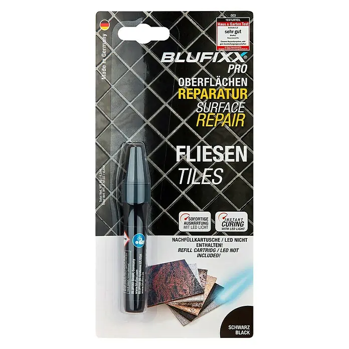 Blufixx Ersatzkartusche MGS - Schwarz, 5 g, Metall/Glas/Stein - Vorderansicht