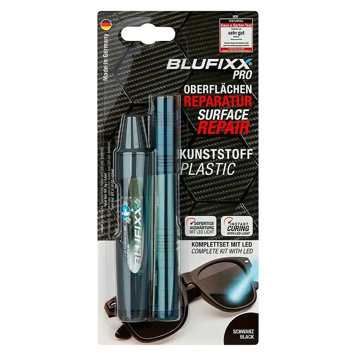 Blufixx Reparatur-Set Kunststoff - Schwarz, 5 g - Vorderansicht