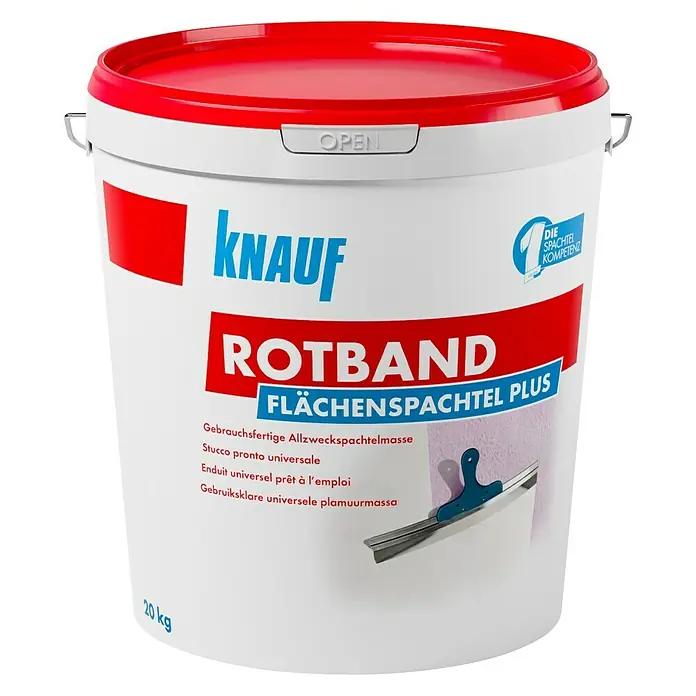 Knauf Rotband Flächenspachtel Plus - 20 kg - Vorderansicht