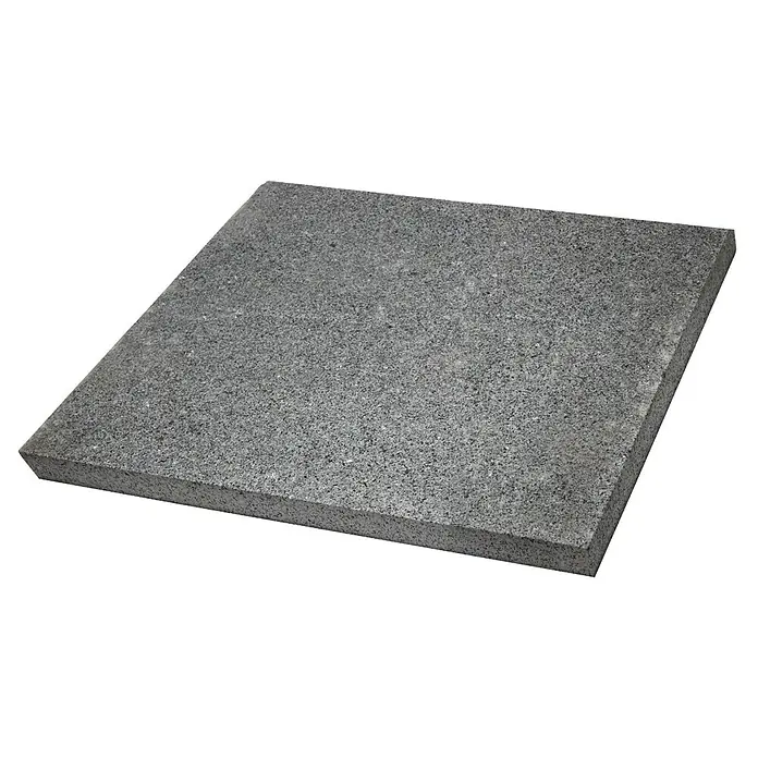 Terrassenplatte - L x B x S: 40 x 40 x 3 cm, Granit, Anthrazit - Diagonale Ansicht