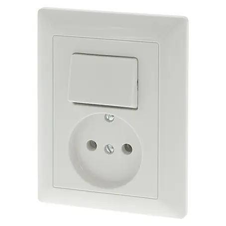 Jung AS 500 Combinatie wandcontactdoos/schakelaar zonder randaarde