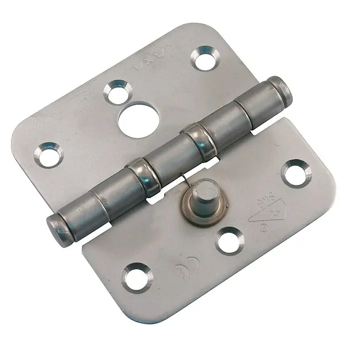 Scharnier vierkant model met ronde hoeken - Metaal, 76 x 76 mm - Diagonaal zicht
