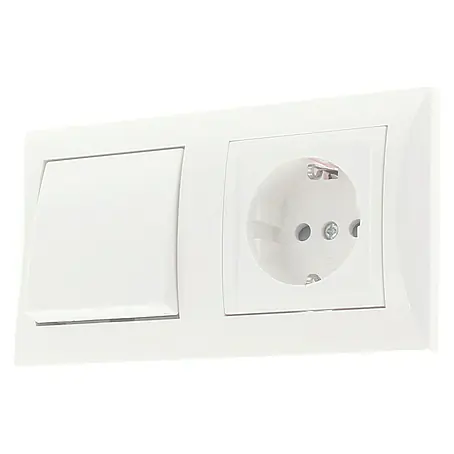 Exin Riva Combinatie wandcontactdoos/schakelaar schakelaar links
