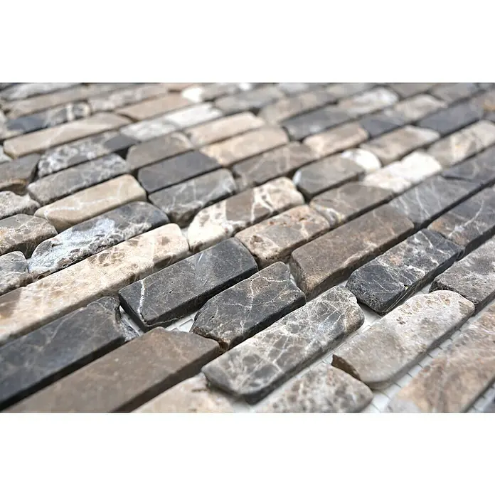 Mosaikfliese MOS BRICK 476 - 32,2 x 30,5 cm, Braun, Matt - Detailaufnahme