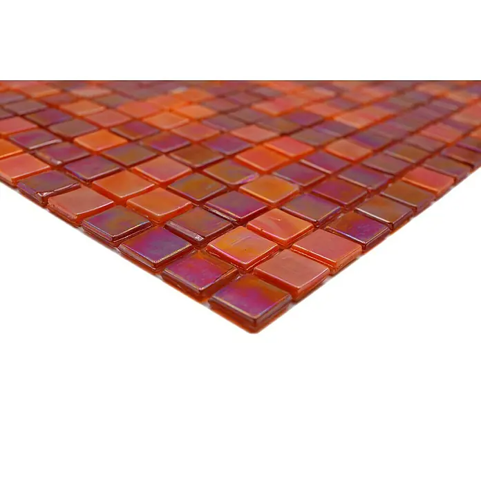 Mozaïektegel vierkant Mix GM MRY 933 - 31,7 x 31,7 cm, Rood, Glanzend - Close-up