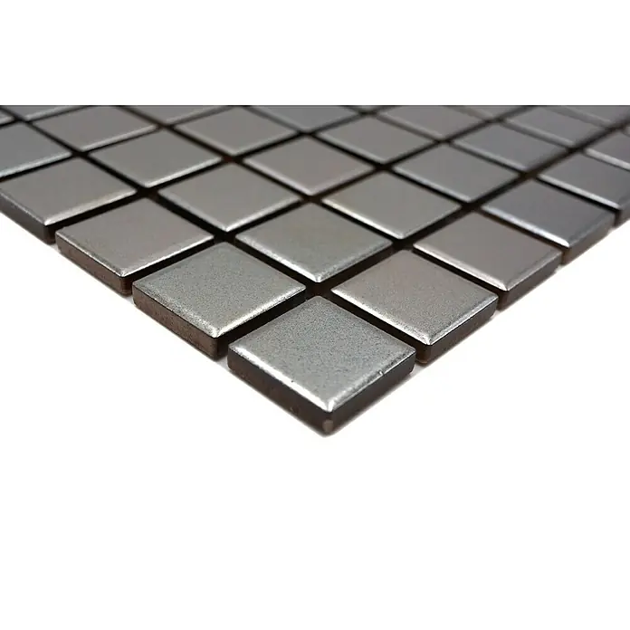 Mozaïektegel vierkant Classic MM Silver - 30 x 32,6 cm, Zilver, Glanzend - Close-up